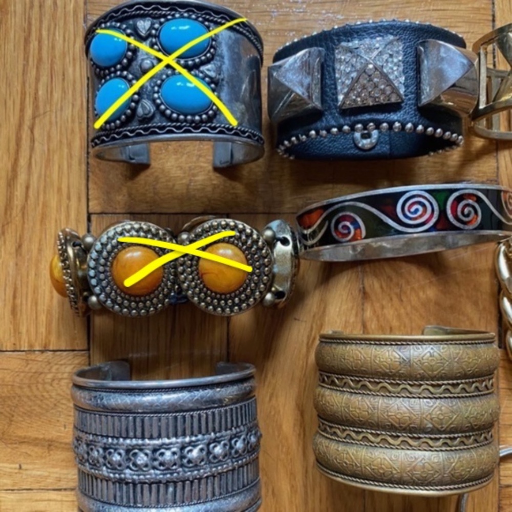 bundle of 6 vintage boho, punk, chic bracelets